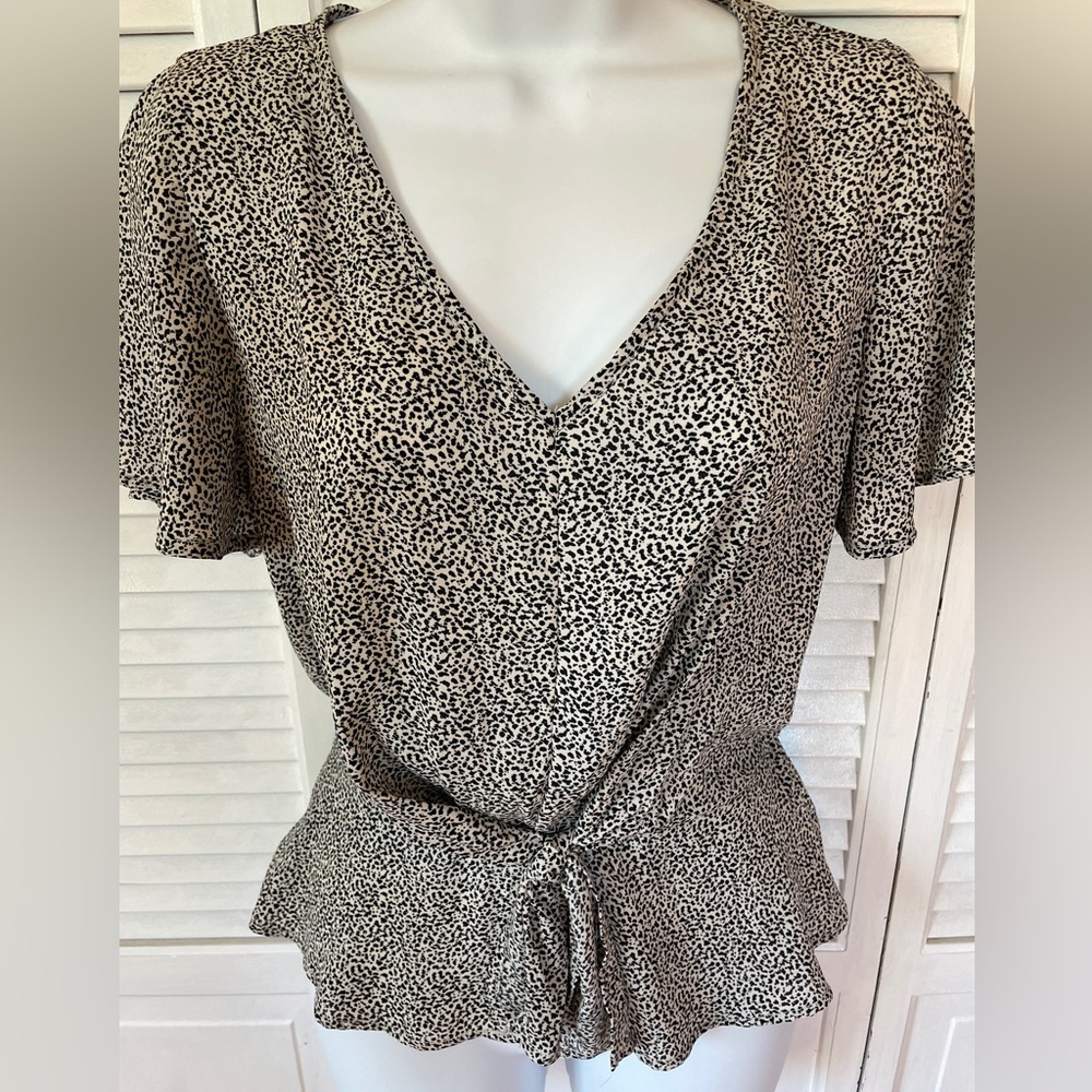 Sienna Sky Top Black White Animal Print Size XS